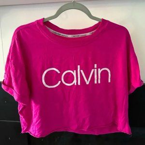 🌕 Performance Calvin Klein Logo Cropped Boxy T-Shirt
